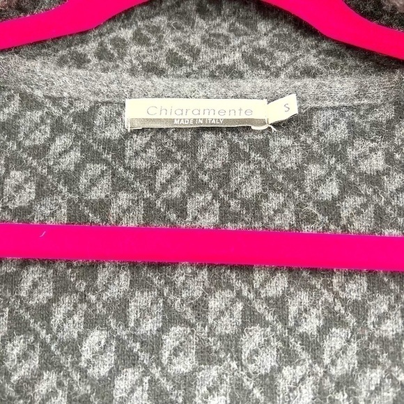 Chiaramente Long Cardigan Sweater Open Front Wool Blend Black Italy size S - Picture 14 of 17